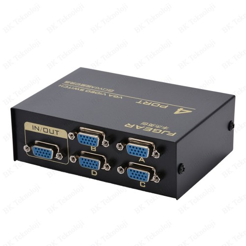 Çok Fonksiyolu 4 Port VGA Seçici Switch 1 Giriş 4 Çıkış - 4 Giriş 1 Çıkış
